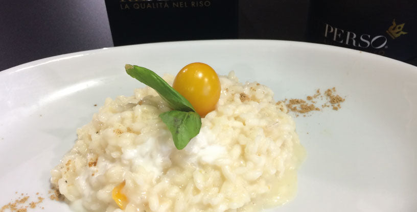 Reperso con fonduta di Castelmagno, nocciole e cipolla caramellata.