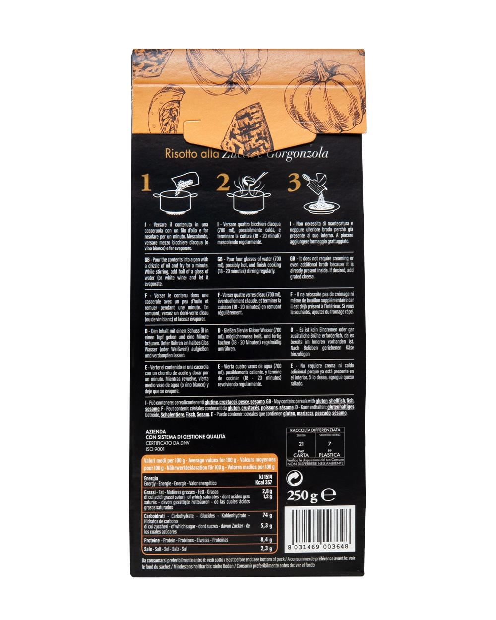 Risotto Zucca/Gorgonzola 250gr ATMP